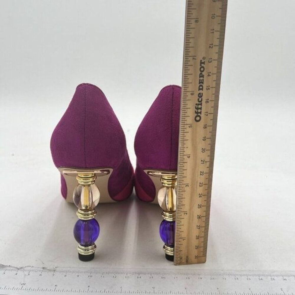 Fowt Purple Wave Pattern Pointed Toe Jewelry High… - image 4
